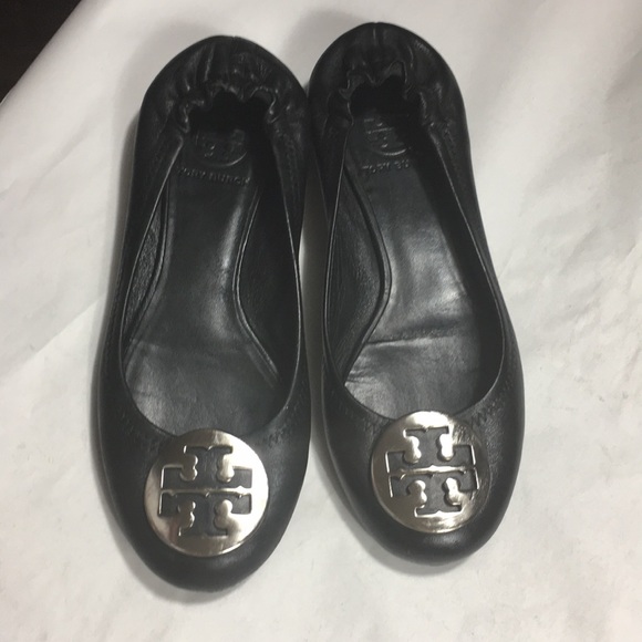 Tory Burch Shoes - Tory Burch Reva black flats with silver hardware
